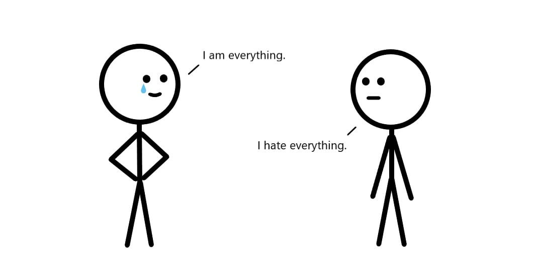 Two people conversing