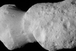 The asteroid Donaldjohanson, captured by NASA’s Lucy spacecraft using its Long-Range Reconnaissance Imager (L’LORRI), appears in one of the mission’s most detailed images to date. This photo was taken on April 20, 2025, at 1:51 p.m. EDT (17:51 UTC), about 40 seconds before Lucy’s closest approach, from a distance of approximately 660 miles (1,100 km). Although the spacecraft came within 600 miles (960 km) of the asteroid, this image—taken just prior—was selected for its clarity. It has been sharpened and contrast-enhanced for better visibility.