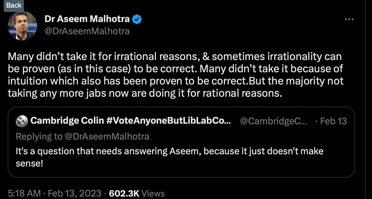 'MISTAKES WERE MADE, YOU ASSHOLES. PLUS YOU WERE IRRATIONAL. YOU WERE IRRATIONAL DUMBSHITS AND YOU NEED TO TRUST THE NEW CROP OF REVERED EXPERTS THAT WERE PROVIDED FOR YOU.' You need read SAGE's stack