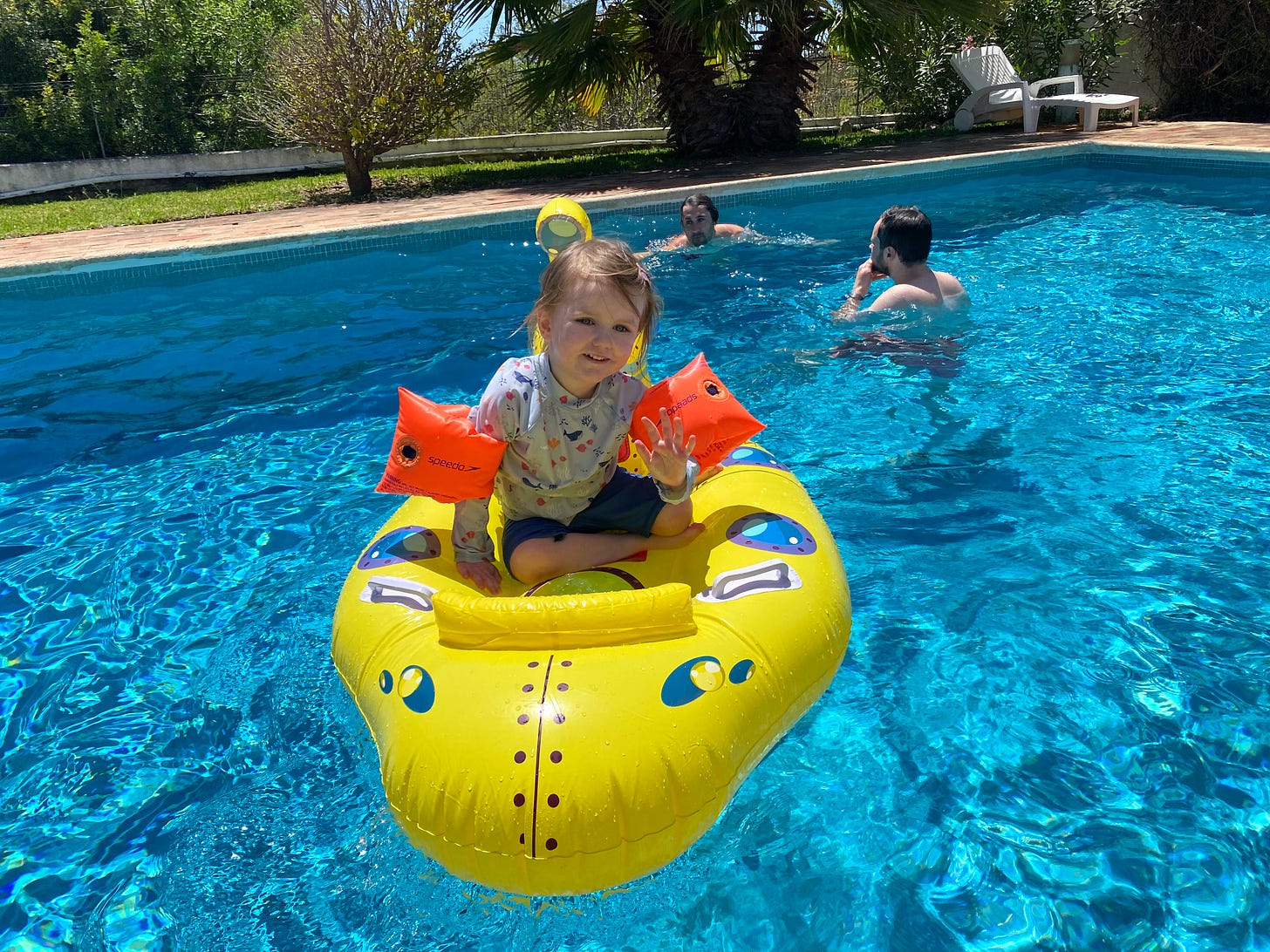 Emma, James and Joseph Campbell on holiday in the Algarve