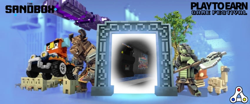 The Sandbox Play to Earn Game Festival partnership header The Sandbox Play to Earn Game Festival partnership header