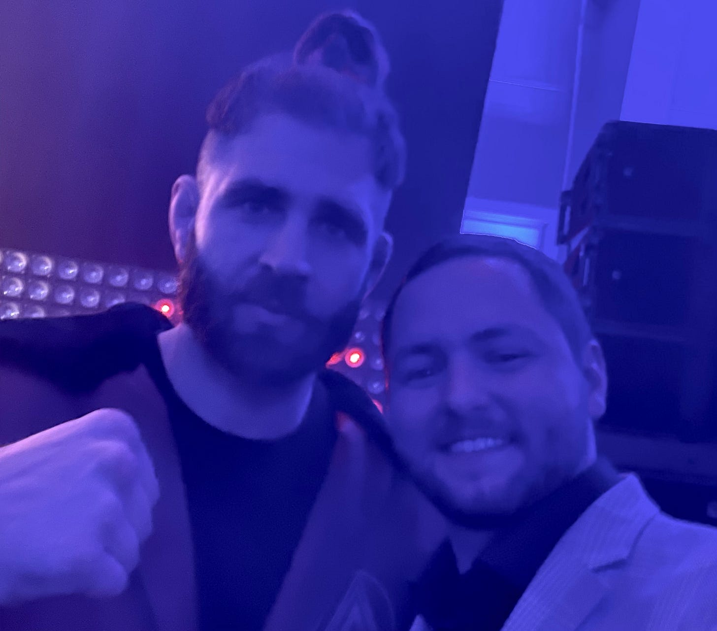 David Simões, founder of Sounds Good Agency, and Jiri Prochazka, MMA fighter and champion David Simões, founder of Sounds Good Agency, and Jiri Prochazka, MMA fighter and champion