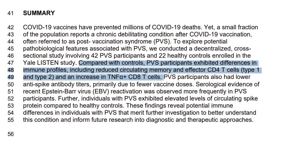 VERY URGENT: Yale researchers have found immune system exhaustion and prolonged spike protein production in some Covid jab recipients