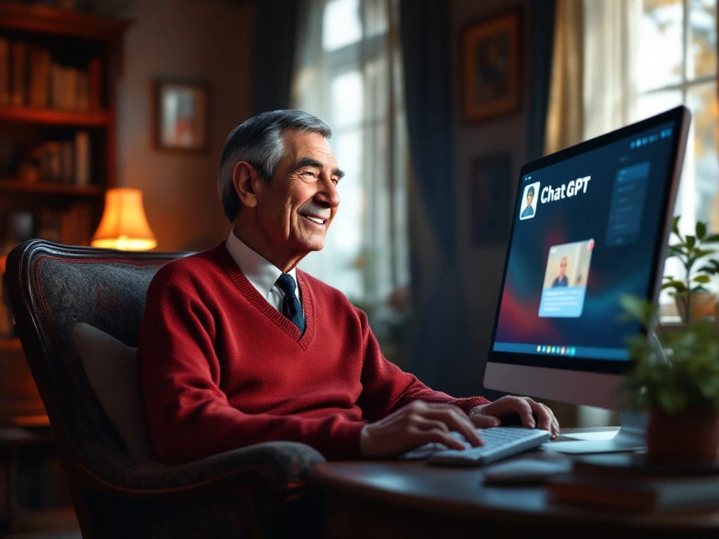 Chat GPT being asked questions by Mr. Rogers