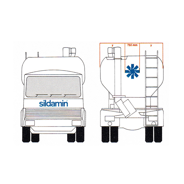 Logotype, logo and vehicle livery, Sildamin, Heinz Waibl, 1981
