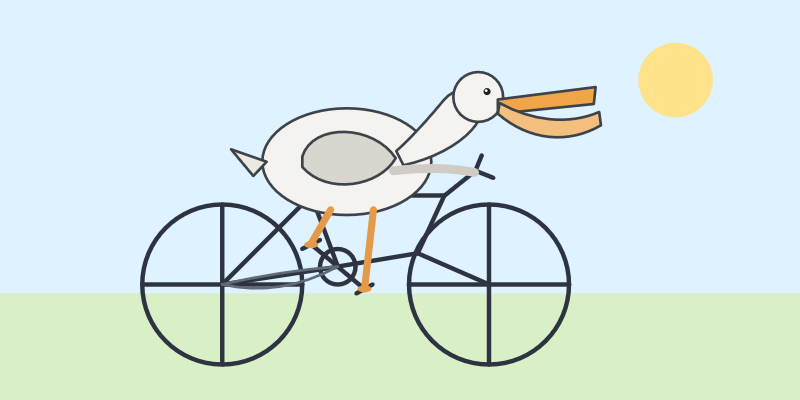 Not nearly as good - the bicycle is a bit mangled, the pelican not nearly as well rendered - it's more of a line drawing.