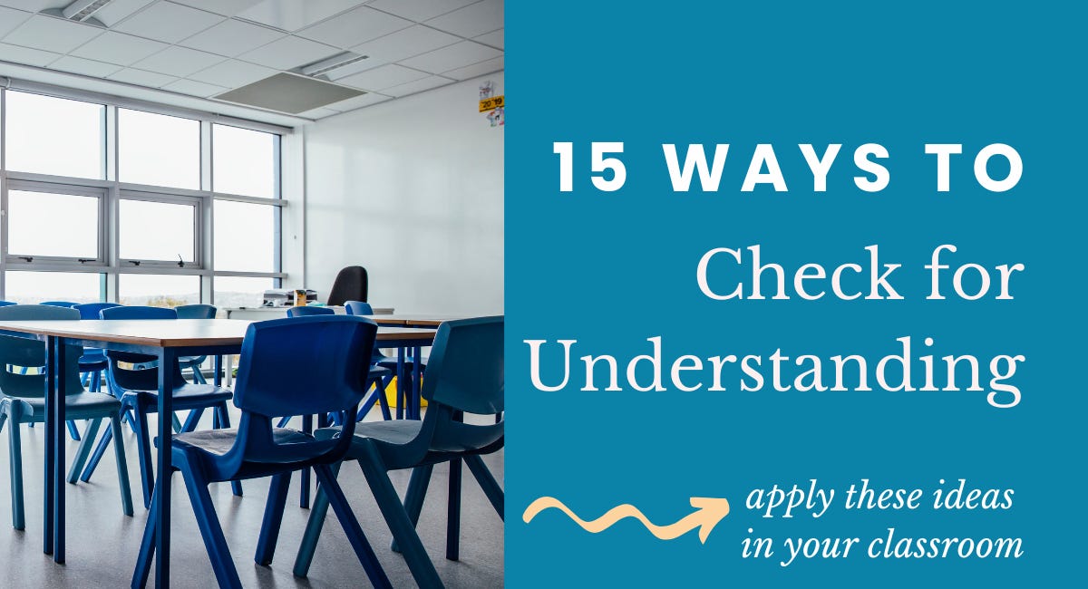 15 Quick Checks for Understanding in Explicit Teaching