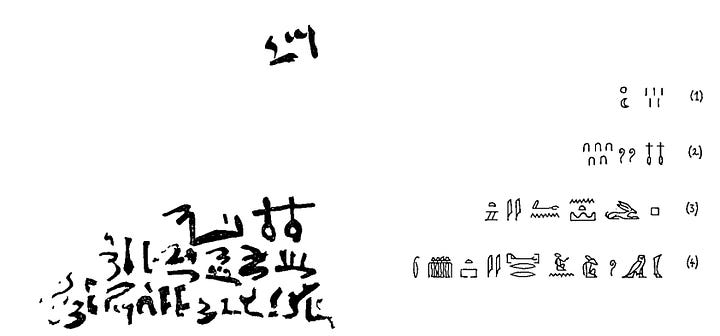 Left: Inscription mentioning Sesostris III. Right: Inscription mentioning Punt. Source: ew Light on the Recently Discovered Port An in on the Red Sea Shore, pg 25