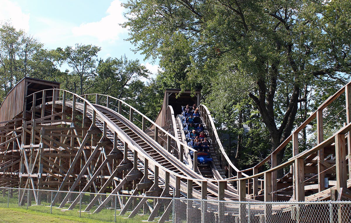 Wooden Warrior coaster at Quassy