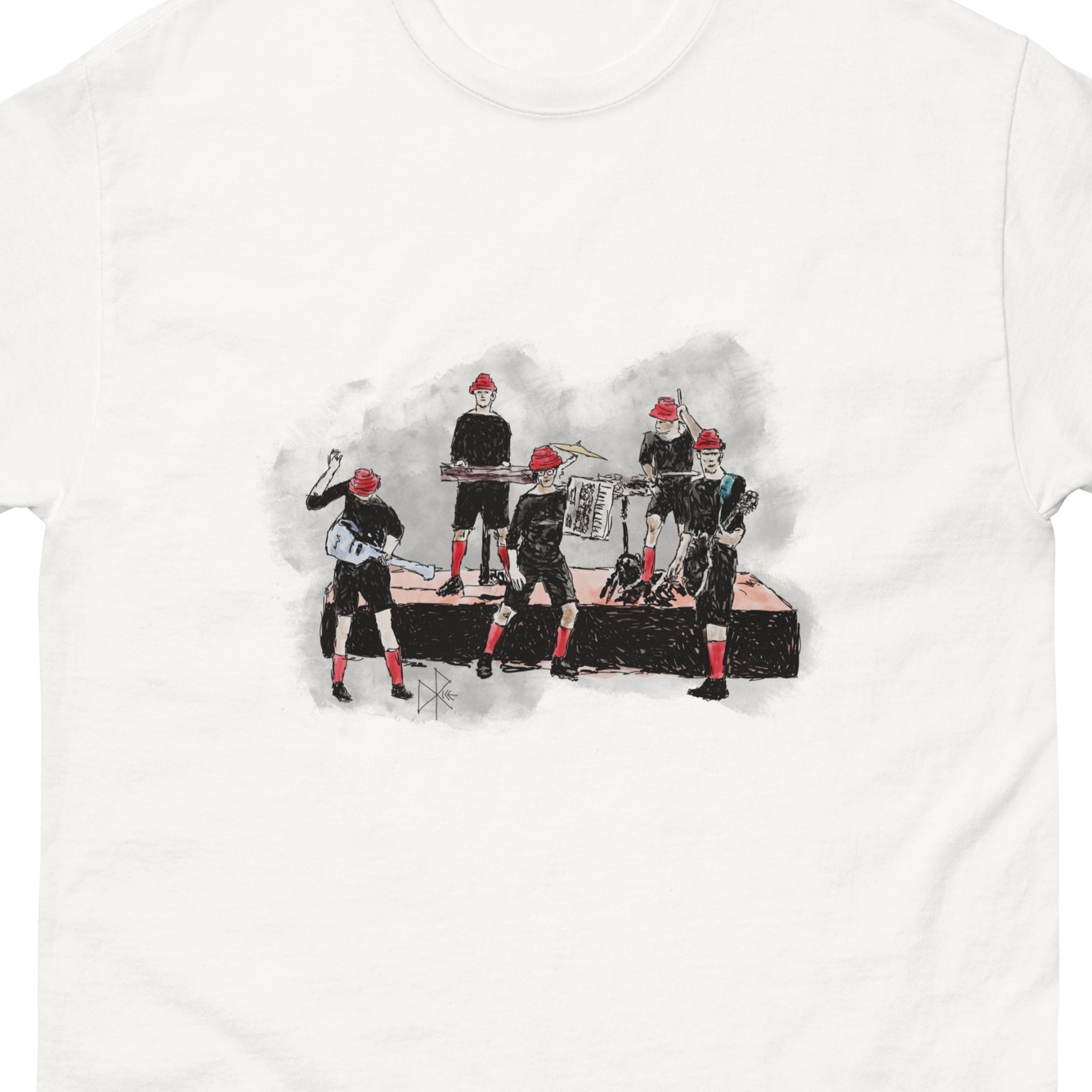 The new wave synth-pop art punk band Devo performing live on a stage. The 2025 documentary on the band, now streaming on Netflix, is pretty great. Sketch art by Don Rice. The new wave synth-pop art punk band Devo performing live on a stage. The 2025 documentary on the band, now streaming on Netflix, is pretty great. Sketch art by Don Rice.