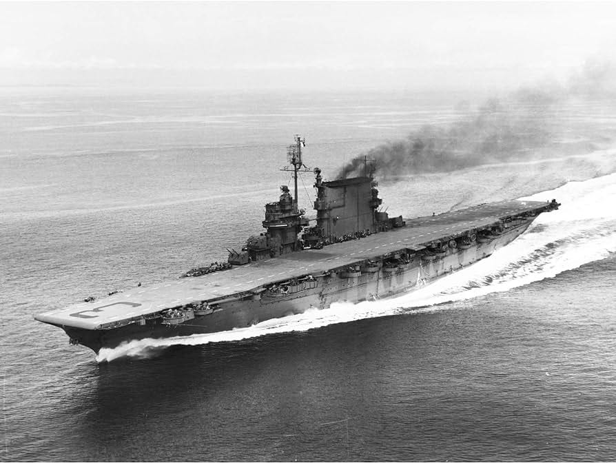 Amazon.com: War WWII USA Aircraft Carrier USS Saratoga 1945 Photo Extra  Large XL Wall Art Poster Print: Posters & Prints