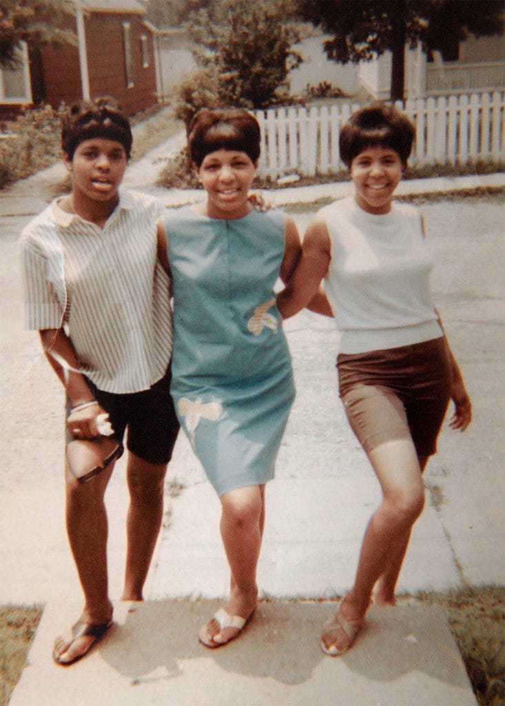 Nick Cave’s mother, Sharron Kelly, center, with his aunts Sandy Griffin and Peggy Pimperton. Via Nick Cave