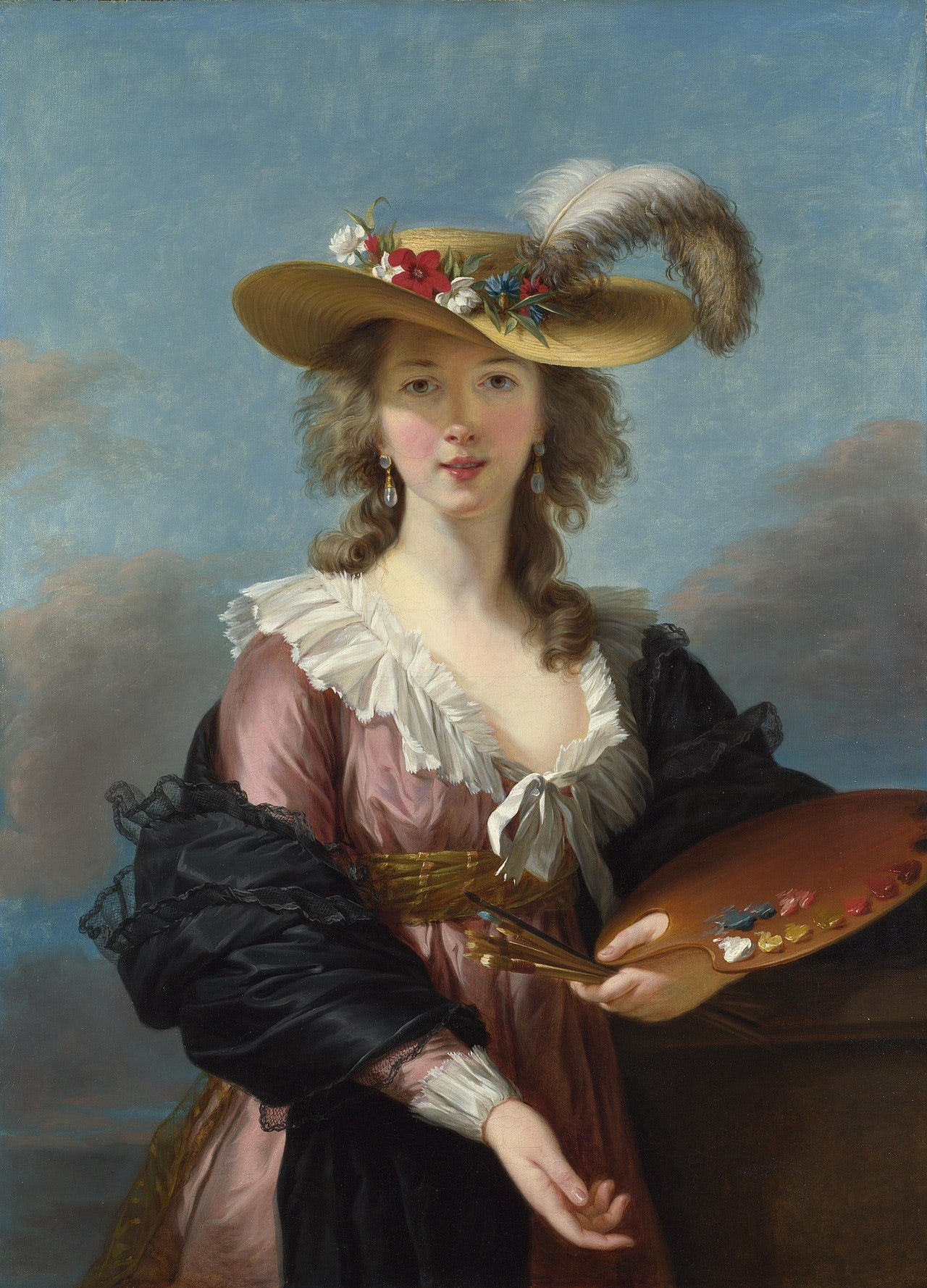 Vigee Le Brun self portrait in a straw hat Vigee Le Brun self portrait in a straw hat