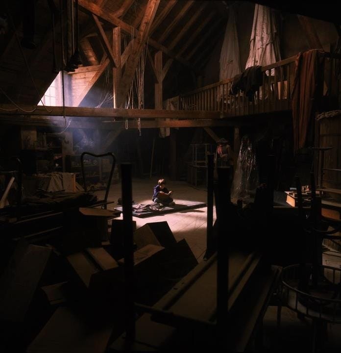 The school attic that Bastian hides in,was so full of creepy ... The school attic that Bastian hides in,was so full of creepy ...