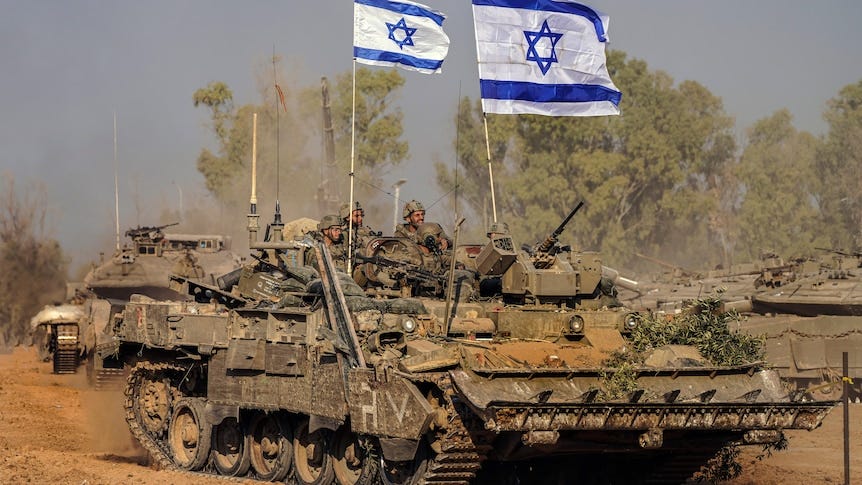 image of Israeli tank operating in Gaza