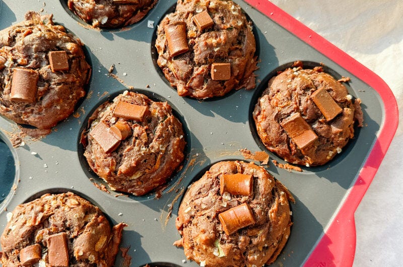 Banana Choc Zucchini Muffins