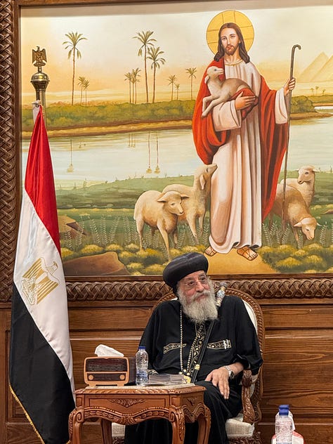 Photos of a visit to the Coptic Orthodox pope