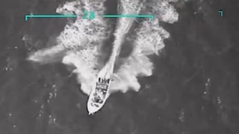 Donald Trump posted images earlier this week of a suspected Venezuelan vessel targeted by the US military. Pic: @realDonaldTrump/Truth Social