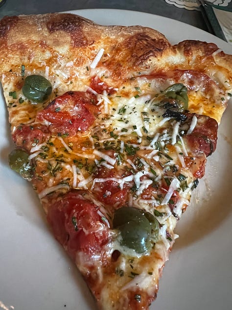 hot honey and cappocollo pizza from Slim's Pizzeria in Crestline Village