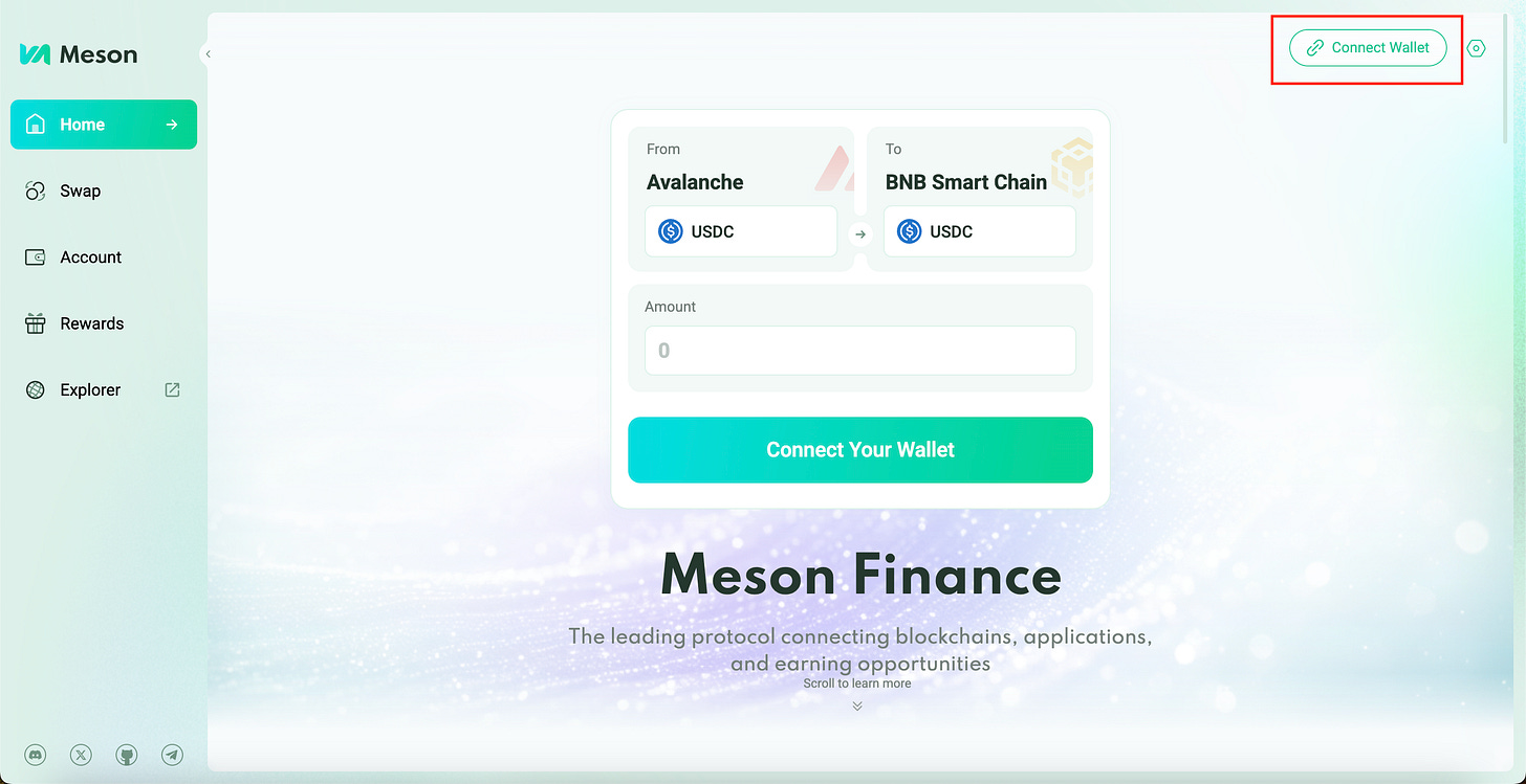 Meson Finance - Wallet Connection Meson Finance - Wallet Connection