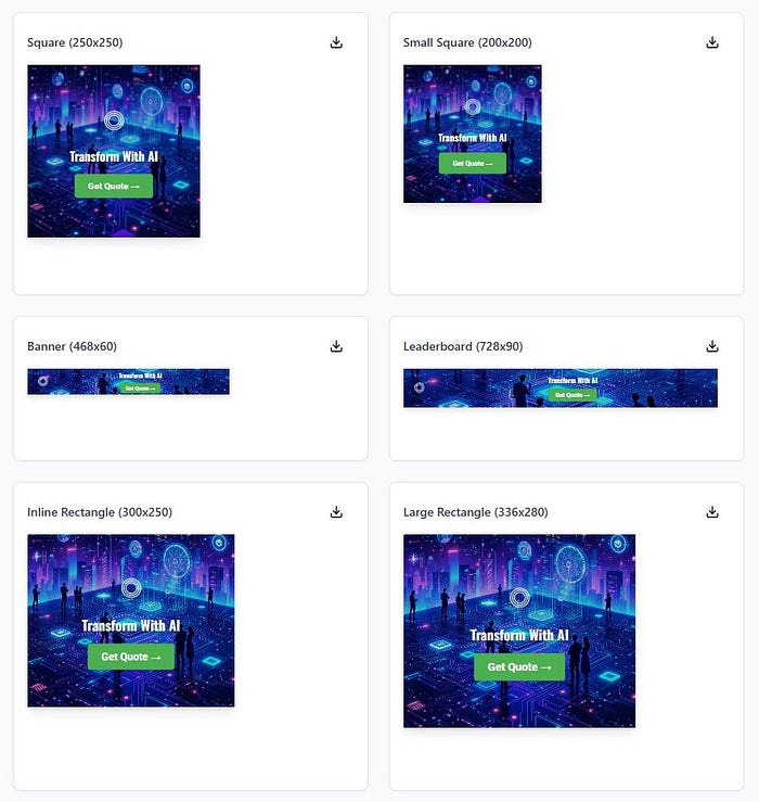 AI-Generated Banners — Basic Screenshot