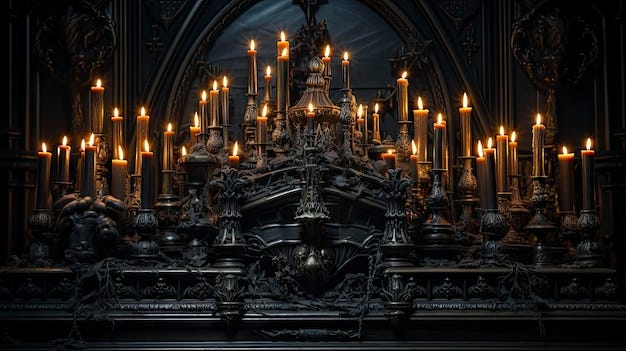 Premium AI Image | a large chandelier with many candles in the center