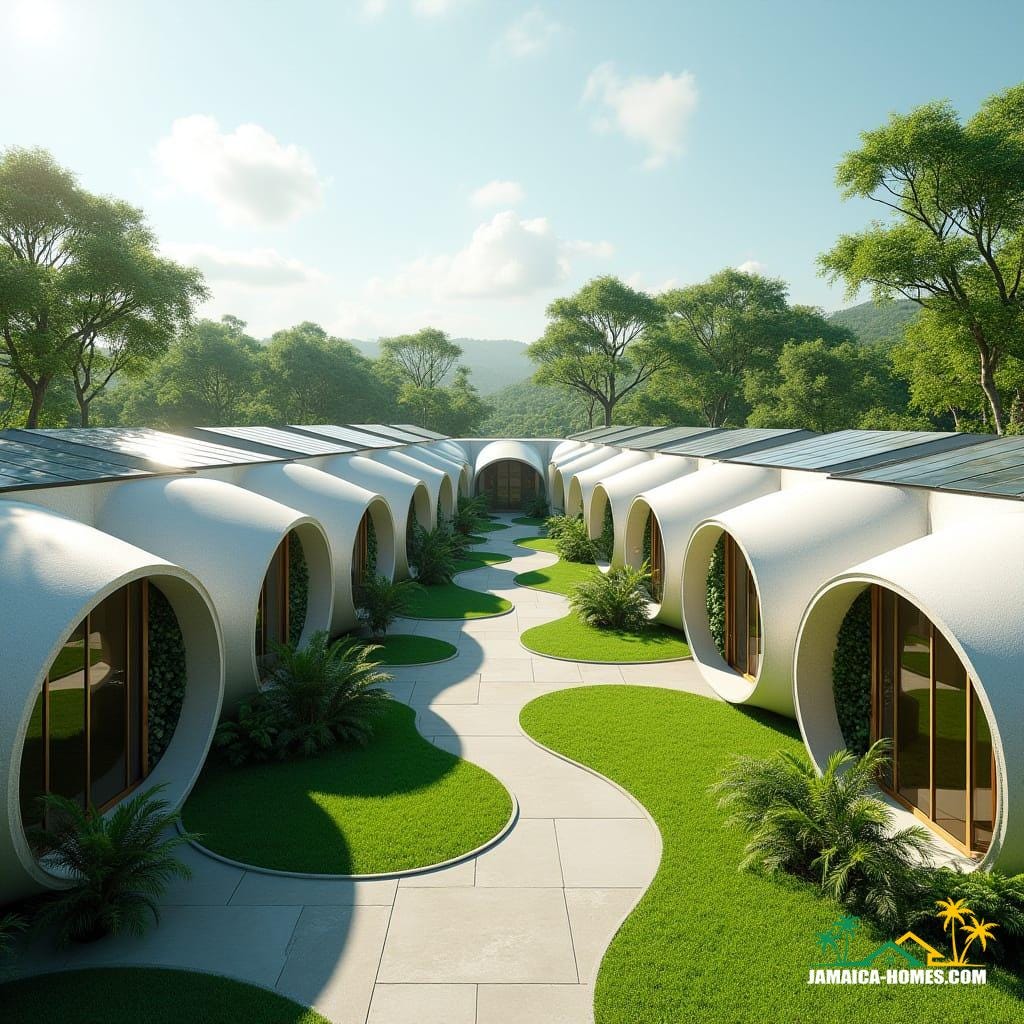 Futuristic modular housing in Jamaica