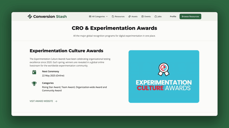 CRO & Experimentation Awards Preview