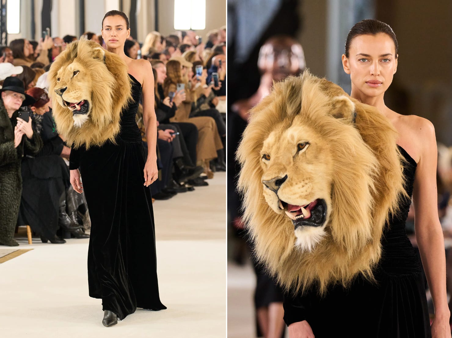 lion dress fashion show Fear Not: The Lion on Kylie Jenner's Schiaparelli Dress Is Fake