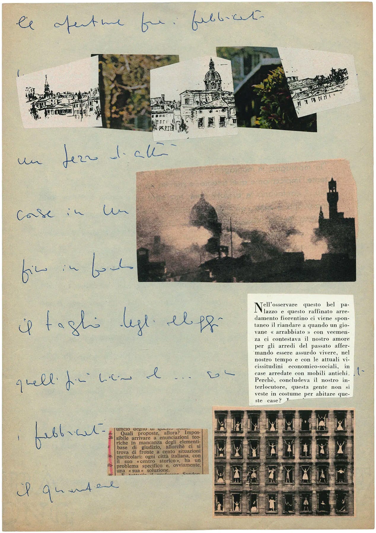 Lamberto Pignotti, Untitled, (collage with handwritten interventions), ca. 1960-1970 [«Finestre sull'Arte». Private Collection. © Lamberto Pignotti]