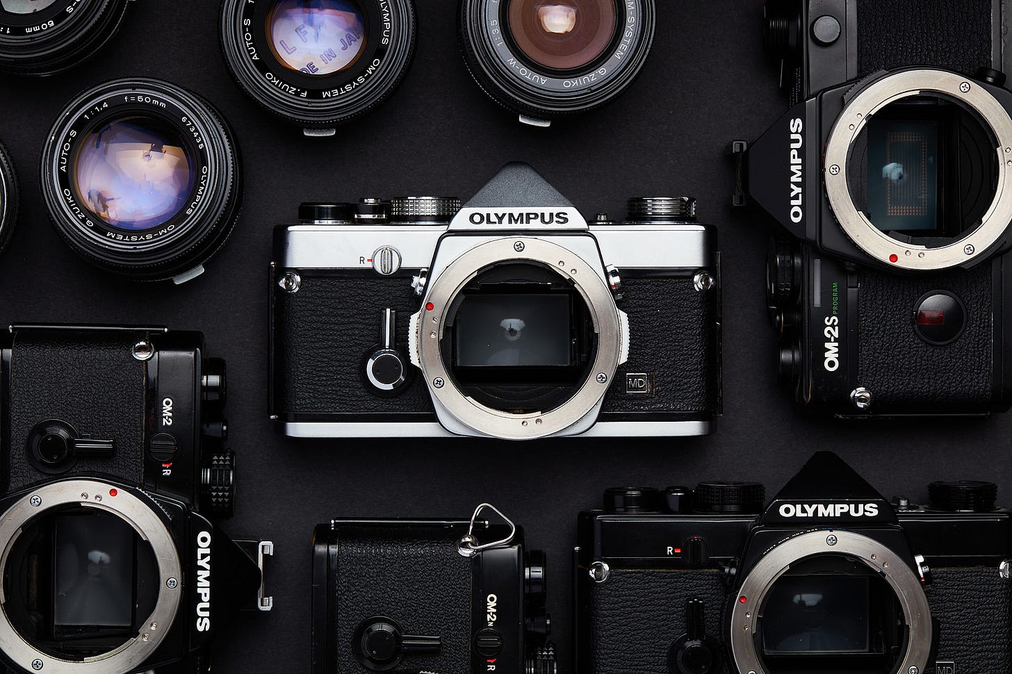 Vintage Olympus OM cameras