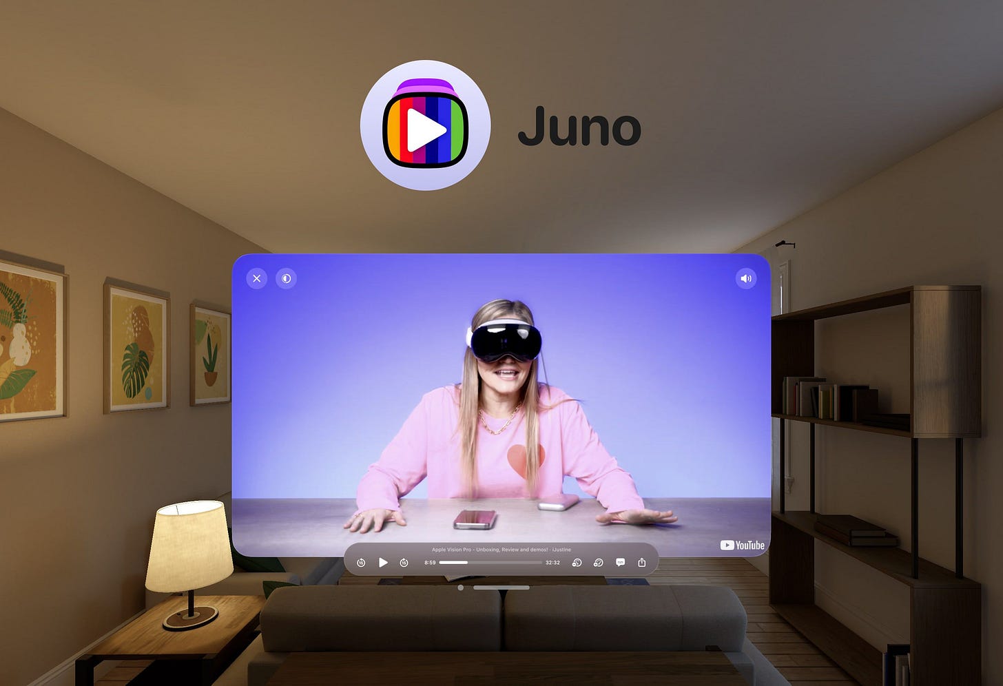 Juno for YouTube Vision OS Juno for YouTube Vision OS