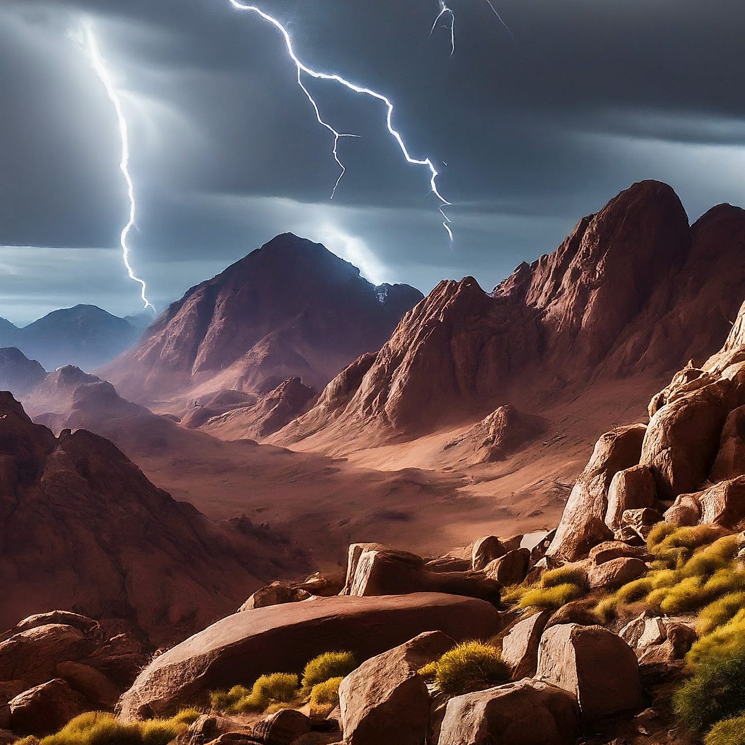 "Storm on Mount Sinai", created by Google's "Gemini" large language model application