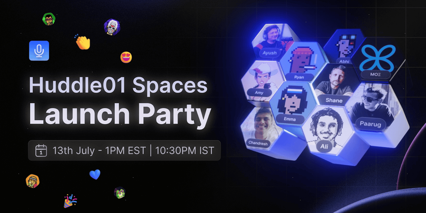 Cover Image for Huddle01 Spaces Launch Party 🎉 🎙
