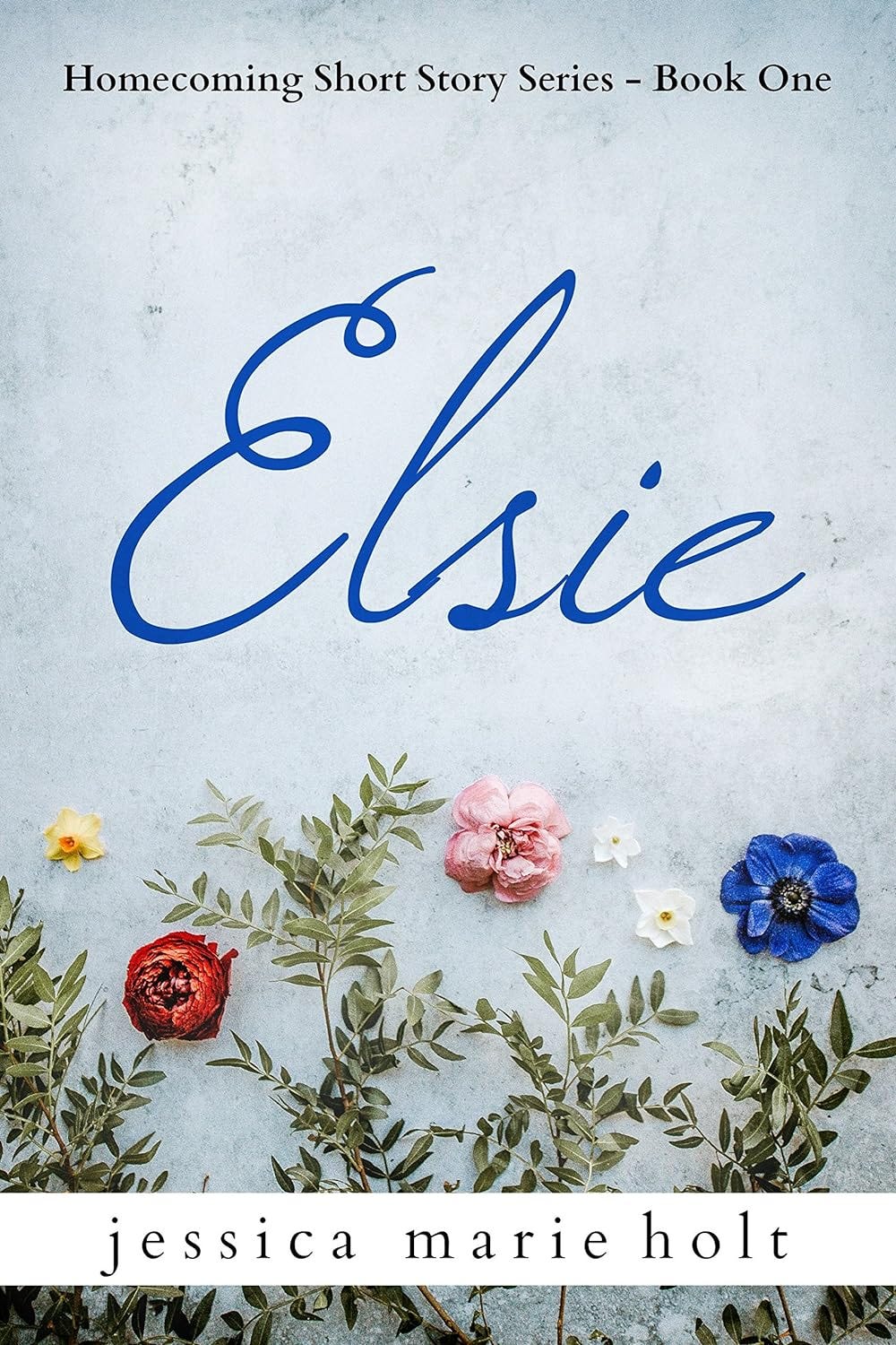 Book cover shows Elsie's name above flowers and leafy plants