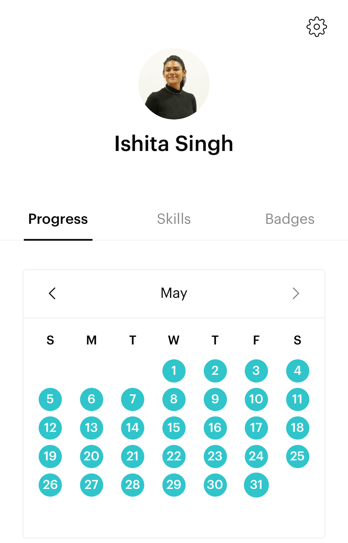 Ishita's Balance Meditation Streak - May'24