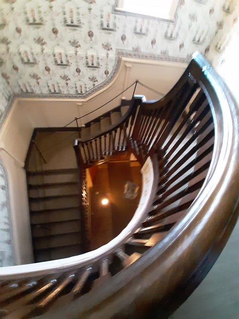 The interior of George Washington's Mount Vernon, including the dining room, parlor, a guest bedroom, Washington's library and the kitchen.