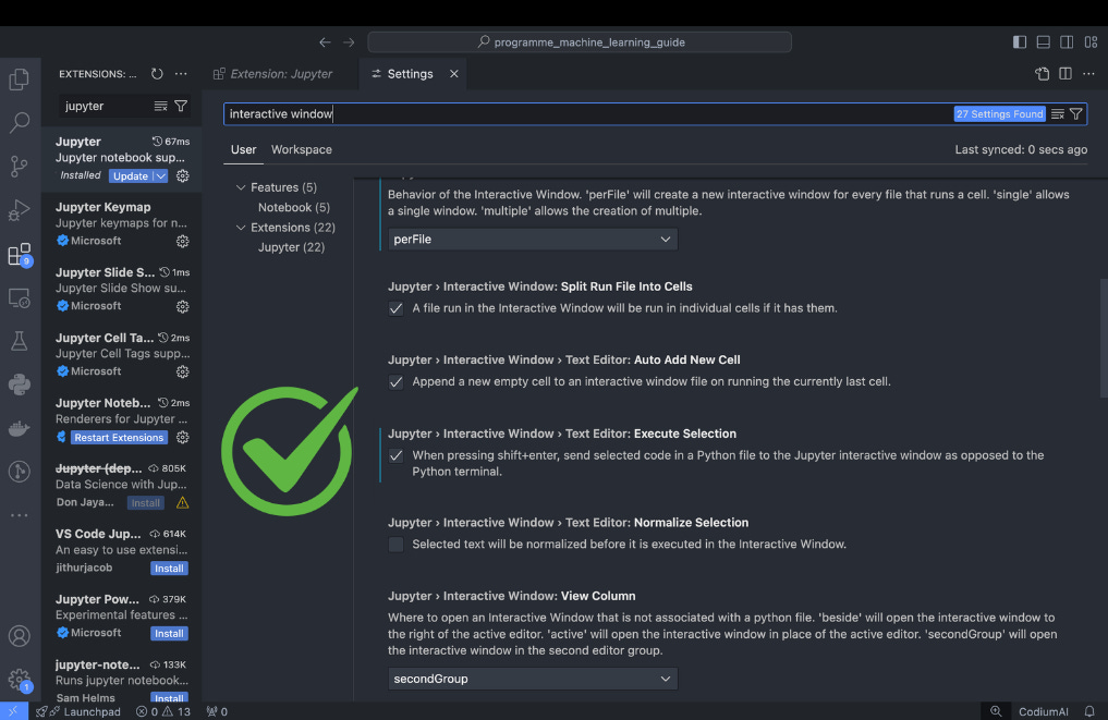 Tutoriel : Jupyter, VS Code et la fenêtre interactive.