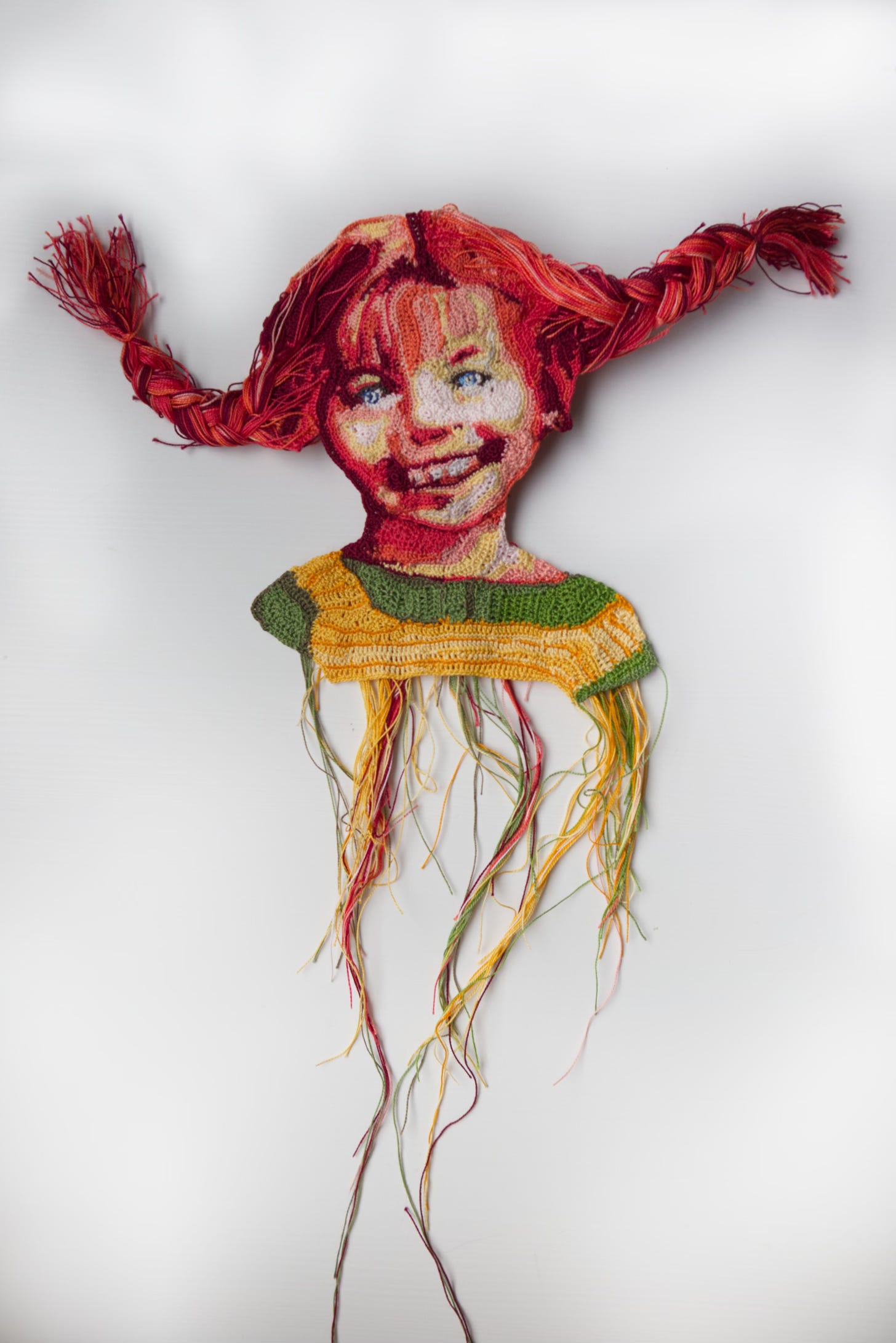 Crochet portrait of Pippi Langstrump