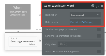 Hướng dẫn sử dụng ứng dụng Bubble (bản sao Duolingo không cần lập trình) để truyền dữ liệu giữa các trang.