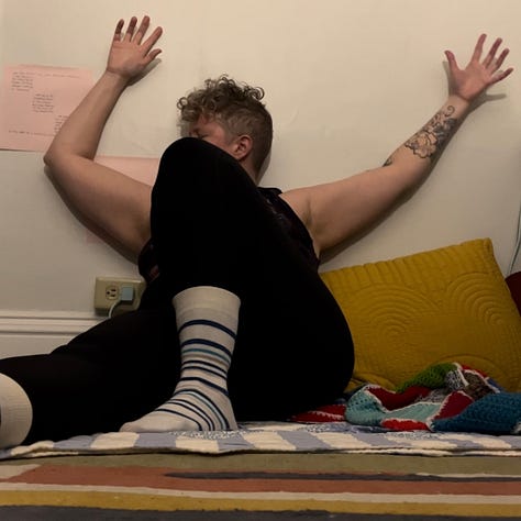 video stills of a person seated on the floor in motion