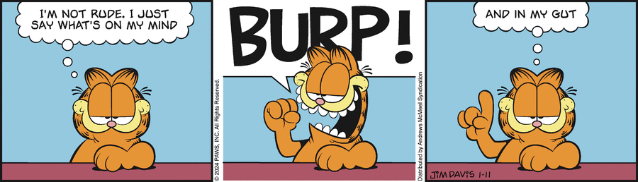 Garfield Comic Strip for January 11, 2024 
