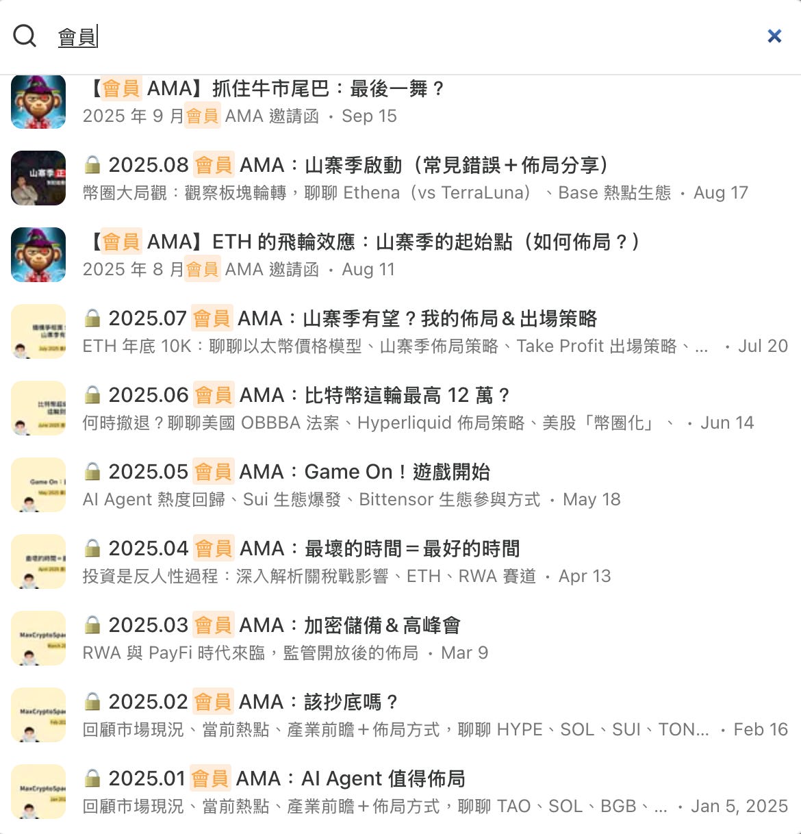 2025 加密總結＋2026 品牌方向調整 - by Max - MaxCryptoSpace 🕵️