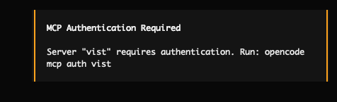 OpenCode prompting for MCP authentication OpenCode prompting for MCP authentication