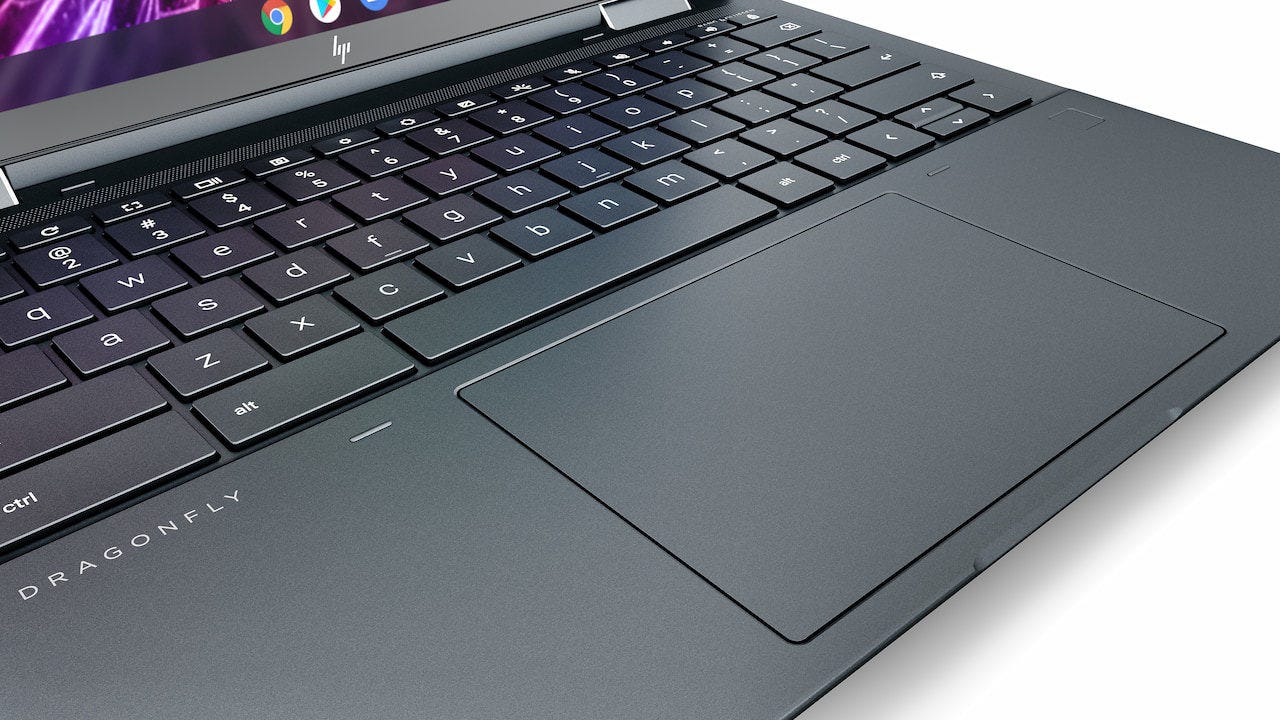 HP Elite Dragonfly Chromebook haptic trackpad