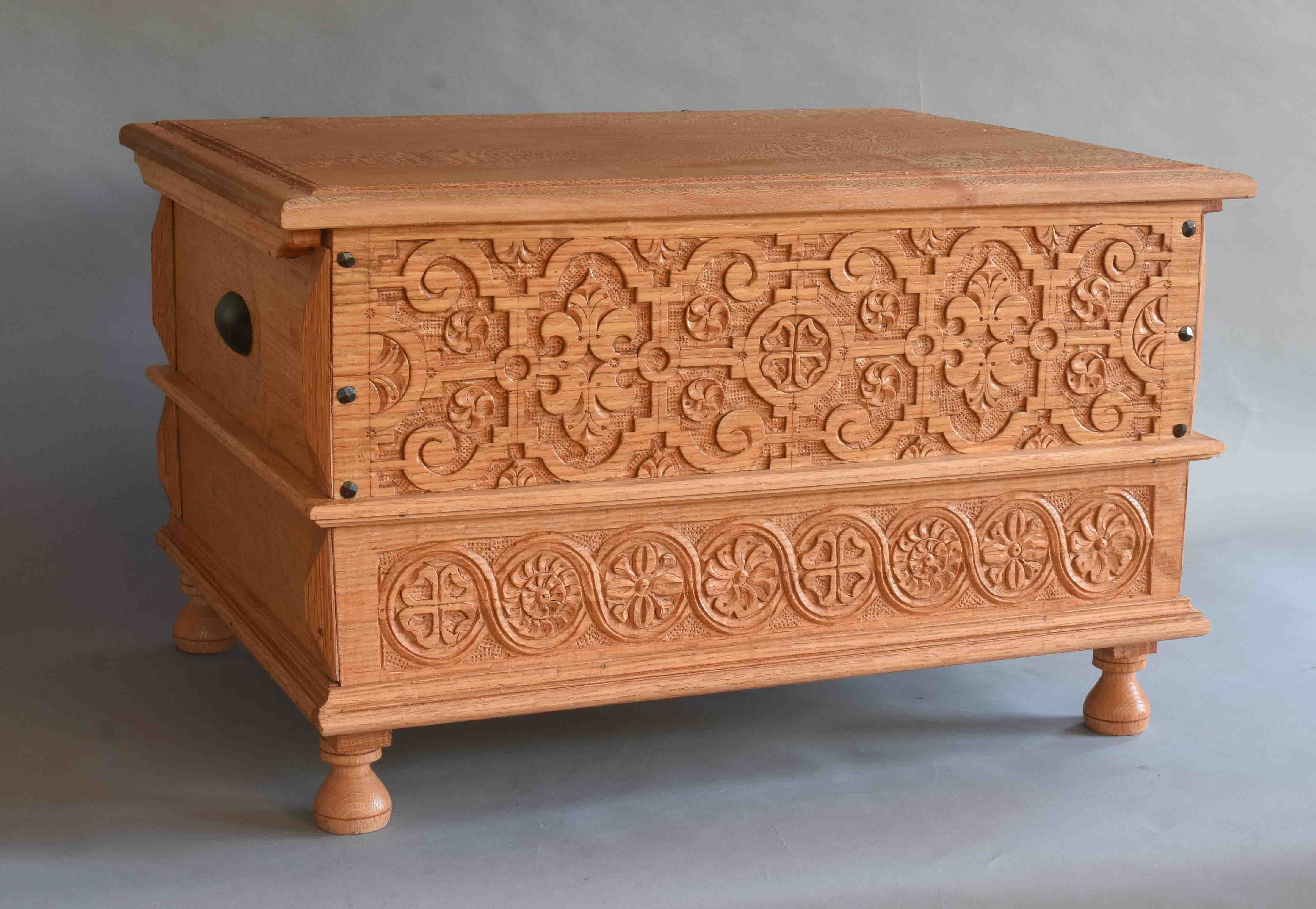 two carved boxes for sale - by Peter Follansbee