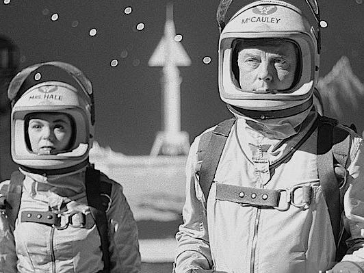 Men Into Space (and women apparently) was an American black-and-white science fiction television series, that was first broadcast by CBS from September 30, 1959, to September 7, 1960. The series depicts future efforts by the United States Air Force to explore and develop outer space. Source: Epguides Men Into Space (and women apparently) was an American black-and-white science fiction television series, that was first broadcast by CBS from September 30, 1959, to September 7, 1960. The series depicts future efforts by the United States Air Force to explore and develop outer space. Source: Epguides