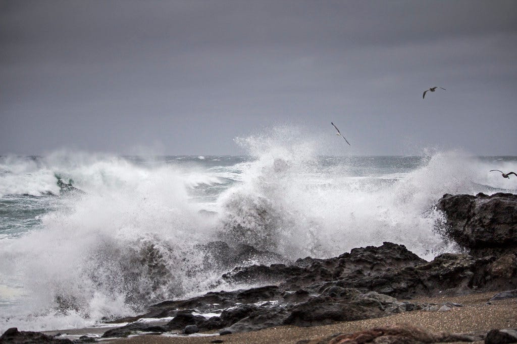 Breaking waves winter storm, Oregon Coast Breaking waves winter storm, Oregon Coast