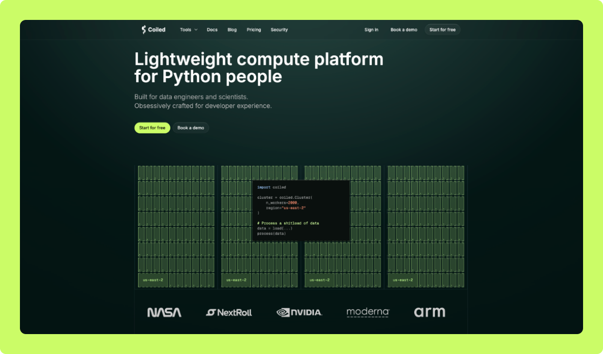 Coiled project screenshot