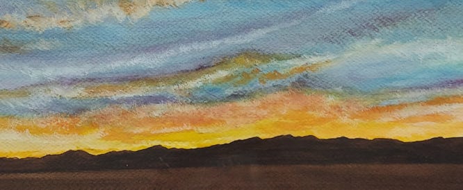 Sunset Over Desert